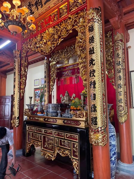 Full bộ sập thờ dát vàng 